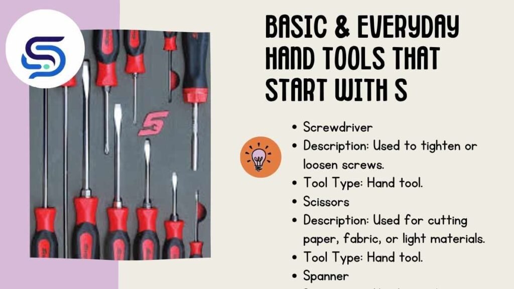 Basic & Everyday Hand Tools That Start With S