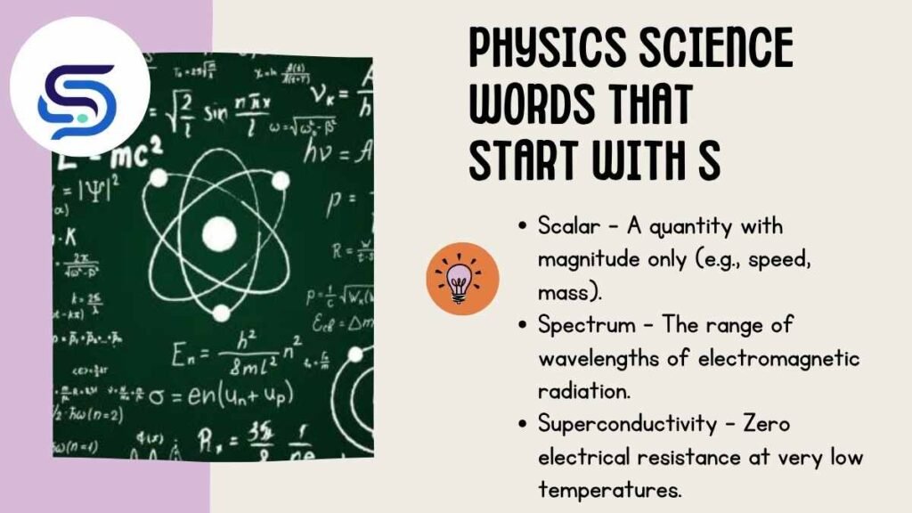 Physics Science Words That Start With S