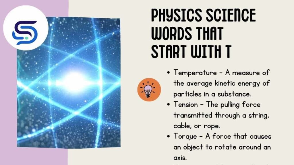 Physics Science Words That Start With T