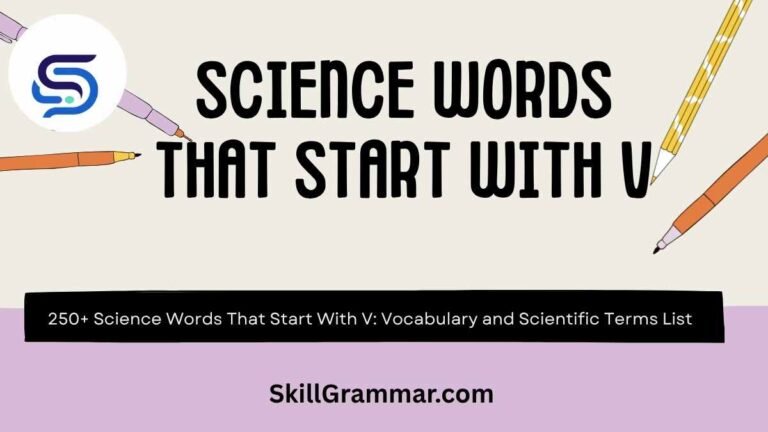 Science Words That Start With V