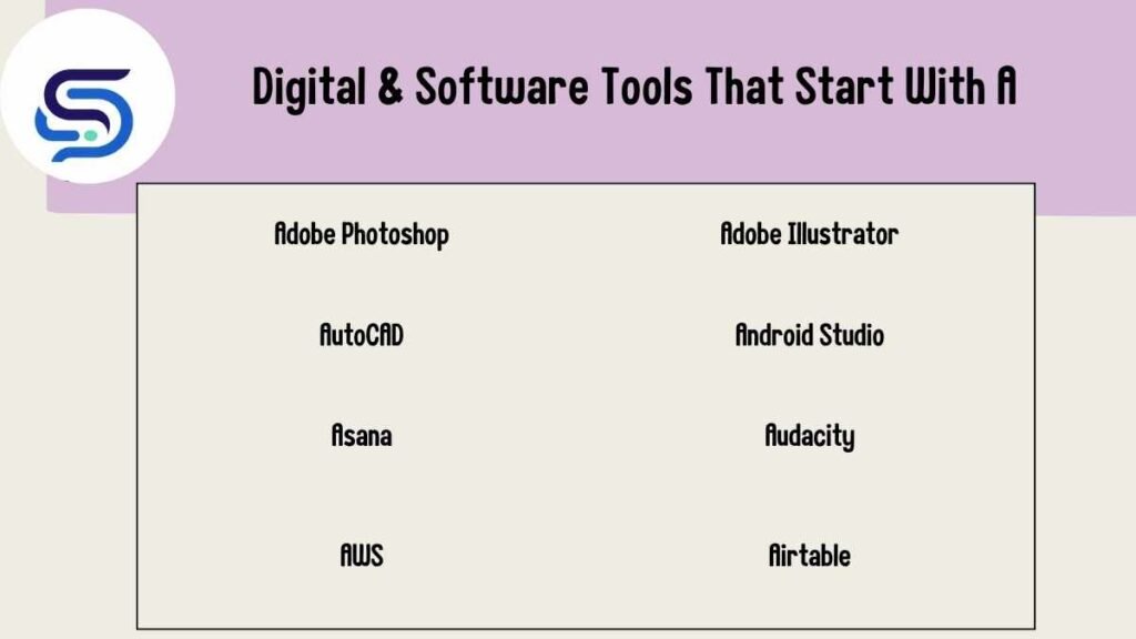 Digital & Software Tools That Start With A 