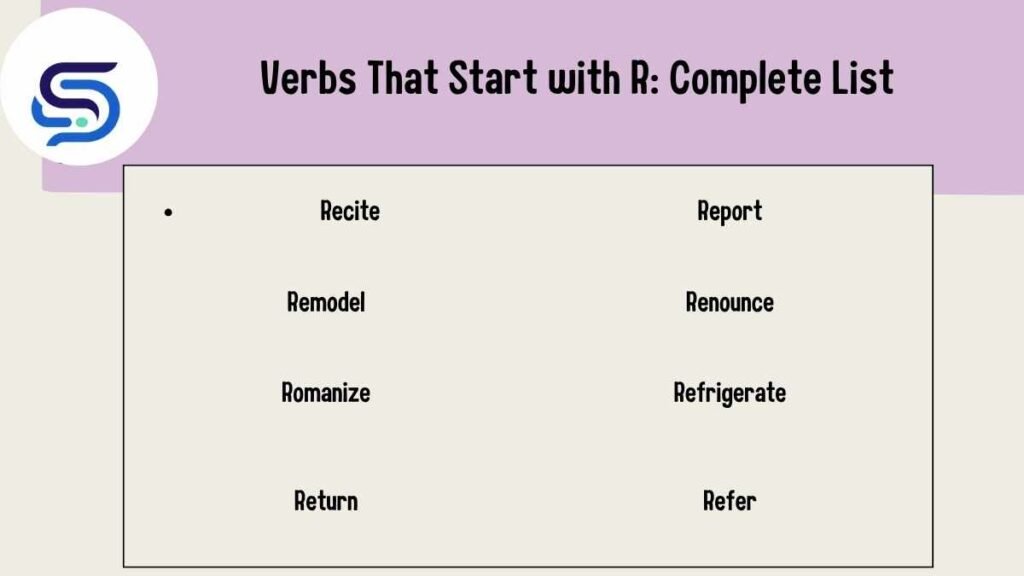 Verbs That Start with R