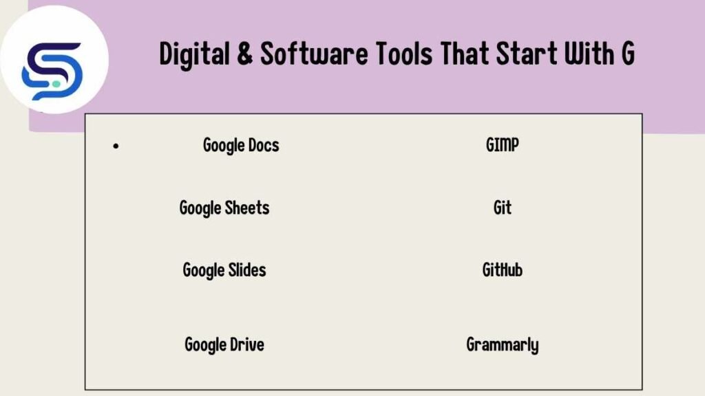 Digital & Software Tools That Start With G