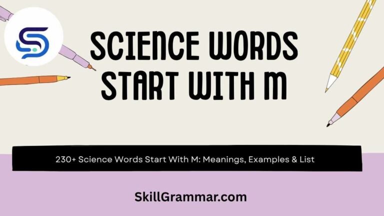 Science Words Start With M