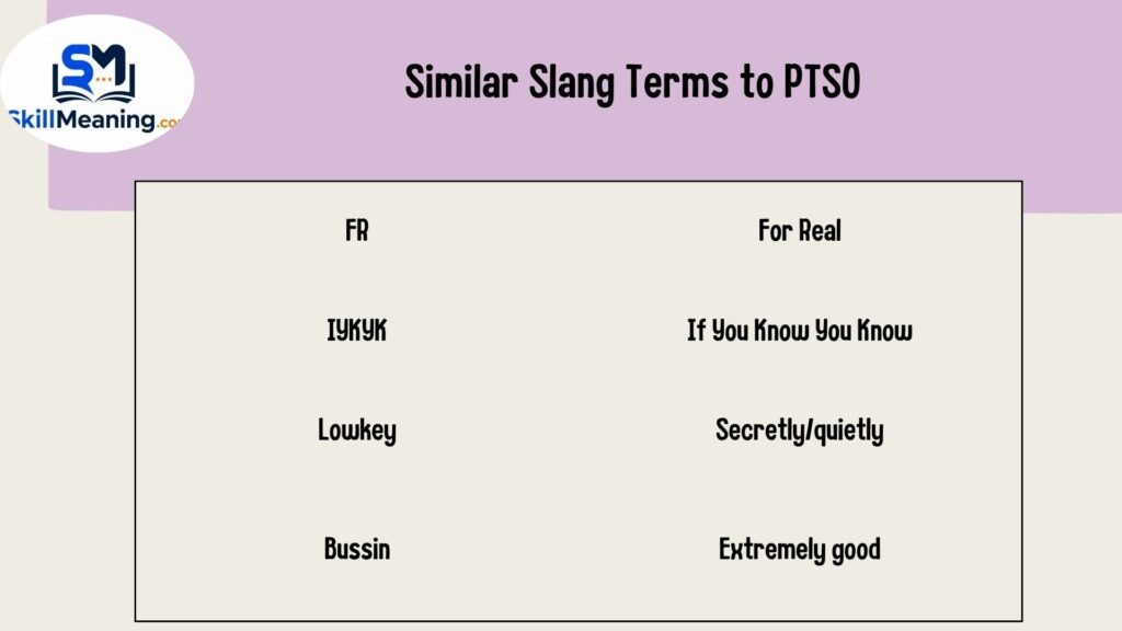 Similar Slang Terms to PTSO